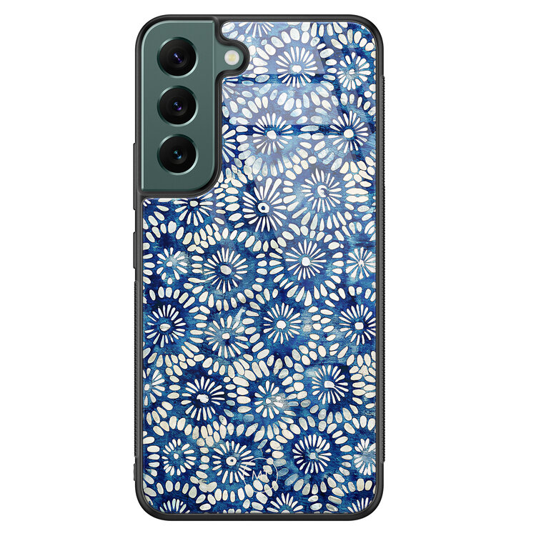 Mooie Telefoonhoesjes Samsung Galaxy S22 hoesje glas - Azure daisies