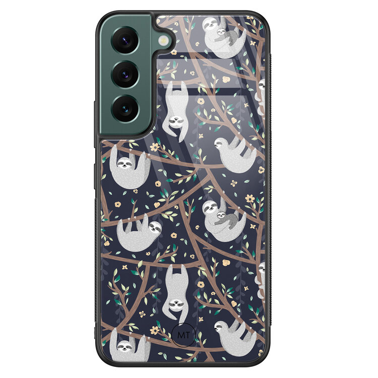 Mooie Telefoonhoesjes Samsung Galaxy S22 hoesje glas - Luiaard print