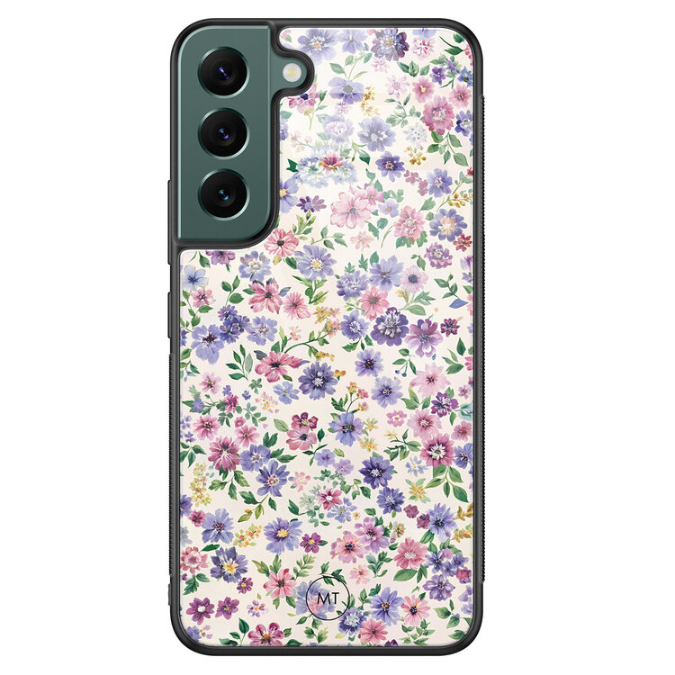 Mooie Telefoonhoesjes Samsung Galaxy S22 hoesje glas - Purple garden