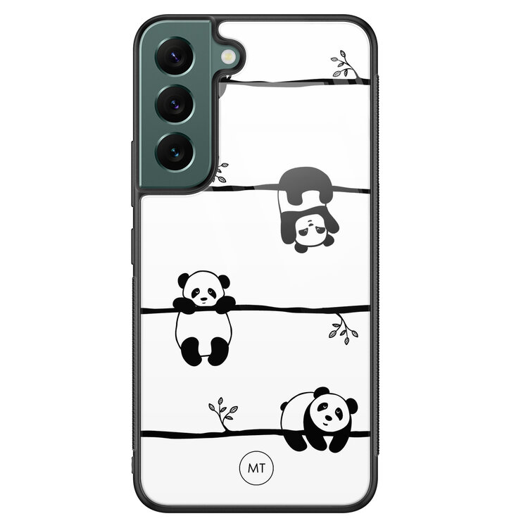 Mooie Telefoonhoesjes Samsung Galaxy S22 hoesje glas - Panda