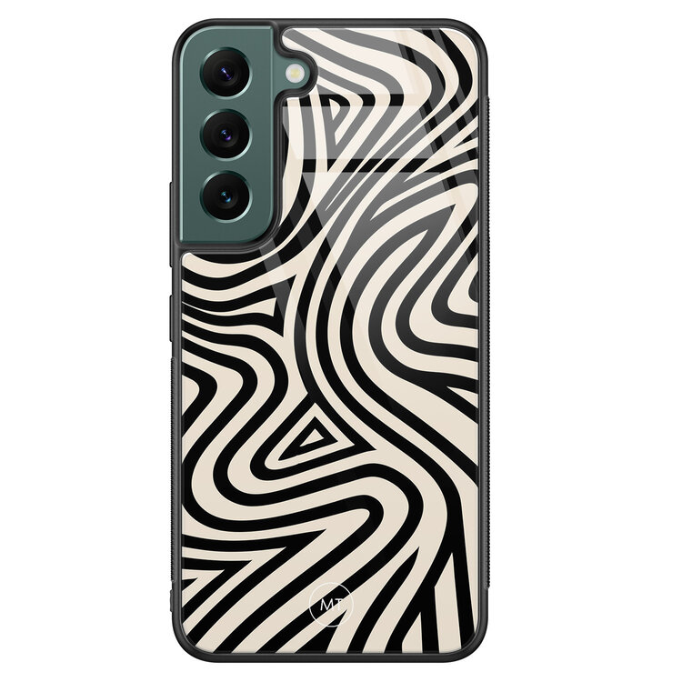 Mooie Telefoonhoesjes Samsung Galaxy S22 hoesje glas - Groovy lines