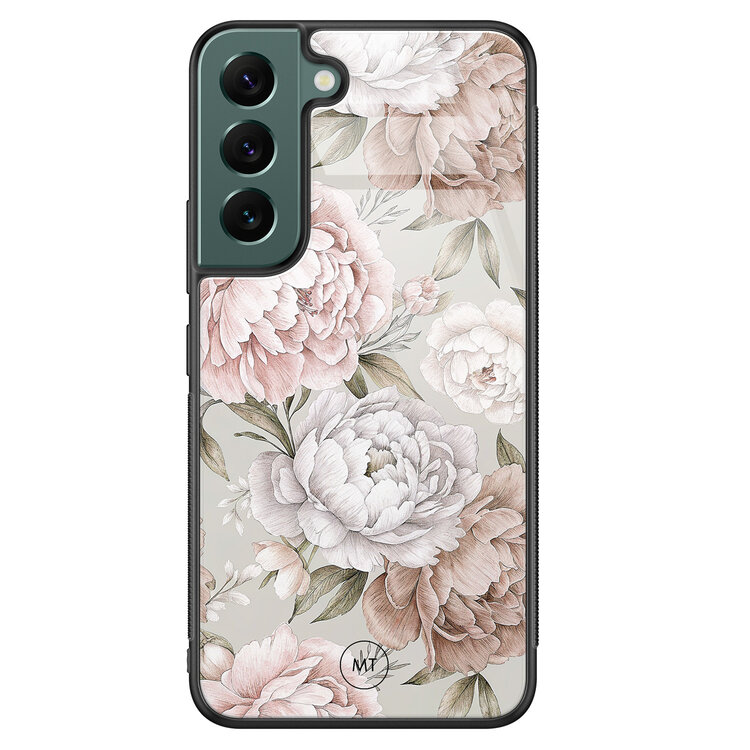 Mooie Telefoonhoesjes Samsung Galaxy S22 hoesje glas - Klassieke bloemen