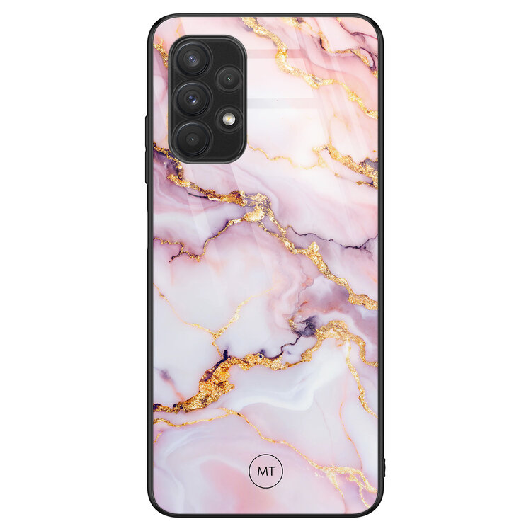 Mooie Telefoonhoesjes Samsung Galaxy A32 4G hoesje glas - Marble pink