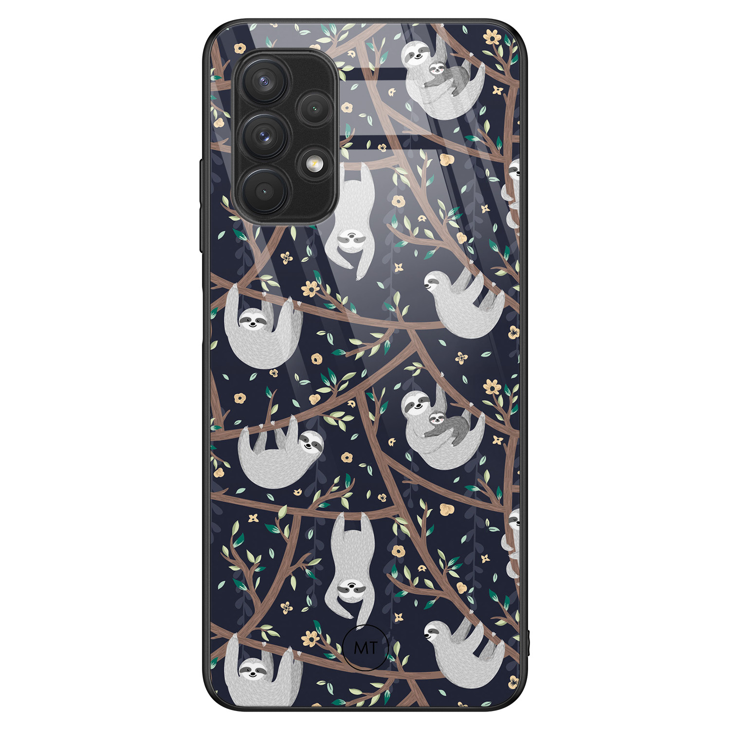 Mooie Telefoonhoesjes Samsung Galaxy A32 4G hoesje glas - Luiaard print