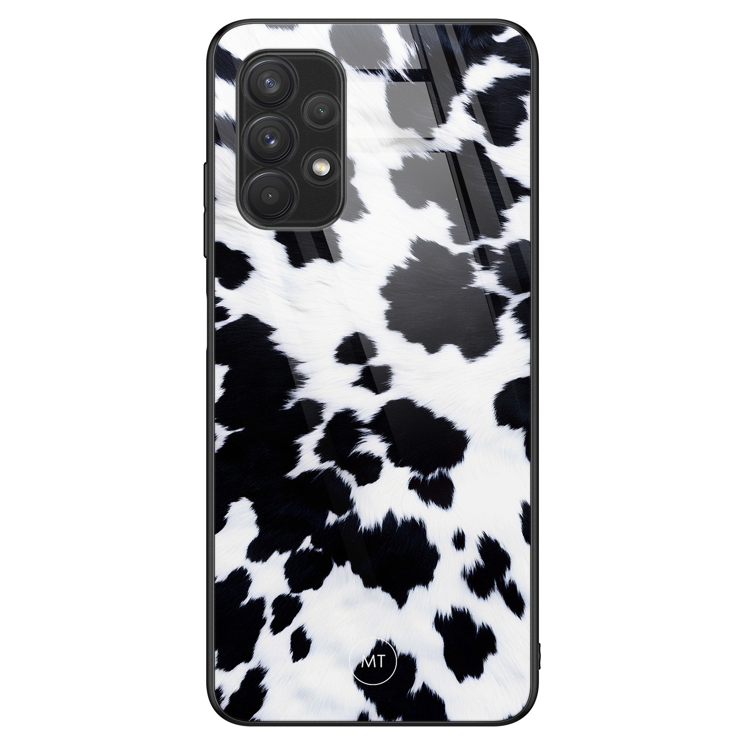 Mooie Telefoonhoesjes Samsung Galaxy A32 4G hoesje glas - Koeienprint