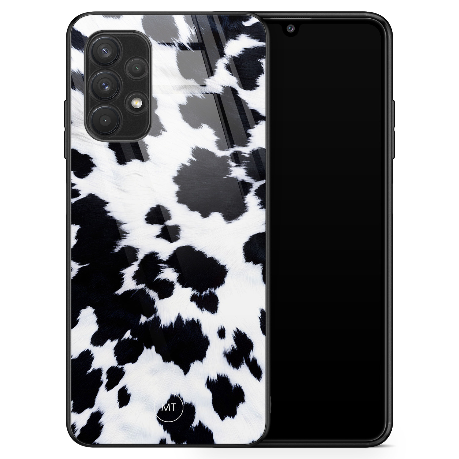 Mooie Telefoonhoesjes Samsung Galaxy A32 4G hoesje glas - Koeienprint