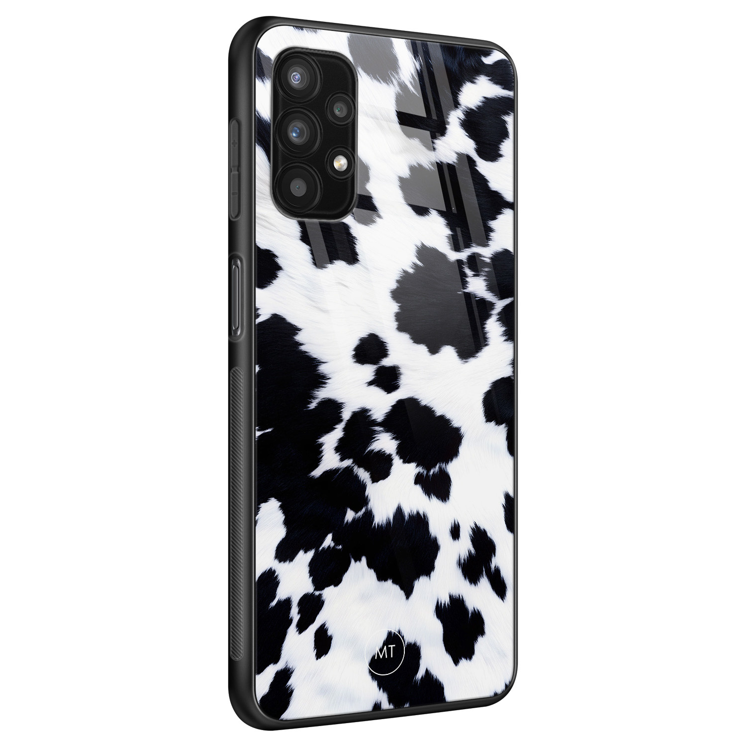 Mooie Telefoonhoesjes Samsung Galaxy A32 4G hoesje glas - Koeienprint