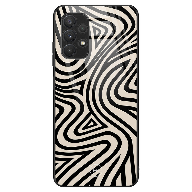Mooie Telefoonhoesjes Samsung Galaxy A32 4G hoesje glas - Groovy lines