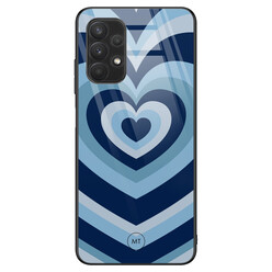 Mooie Telefoonhoesjes Samsung Galaxy A32 4G hoesje glas - Hart blauw