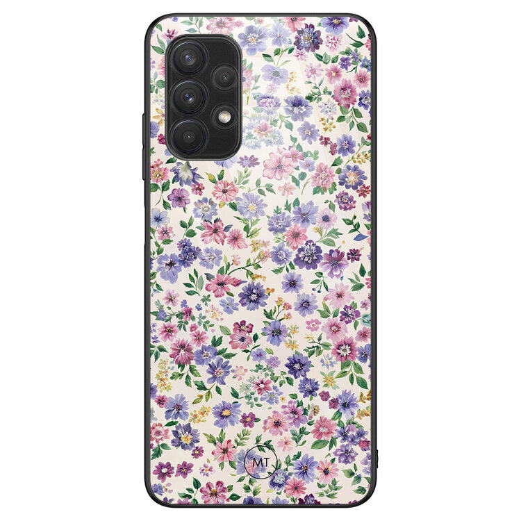 Mooie Telefoonhoesjes Samsung Galaxy A32 4G hoesje glas - Purple garden