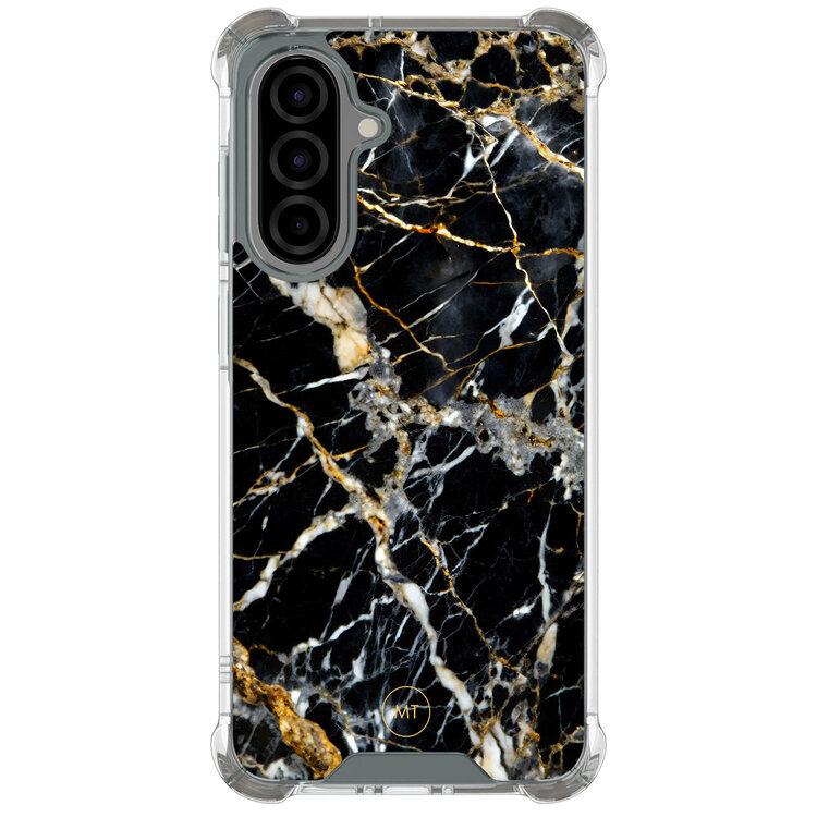 Mooie Telefoonhoesjes Samsung Galaxy A56 shockproof hoesje - Black marble elegance