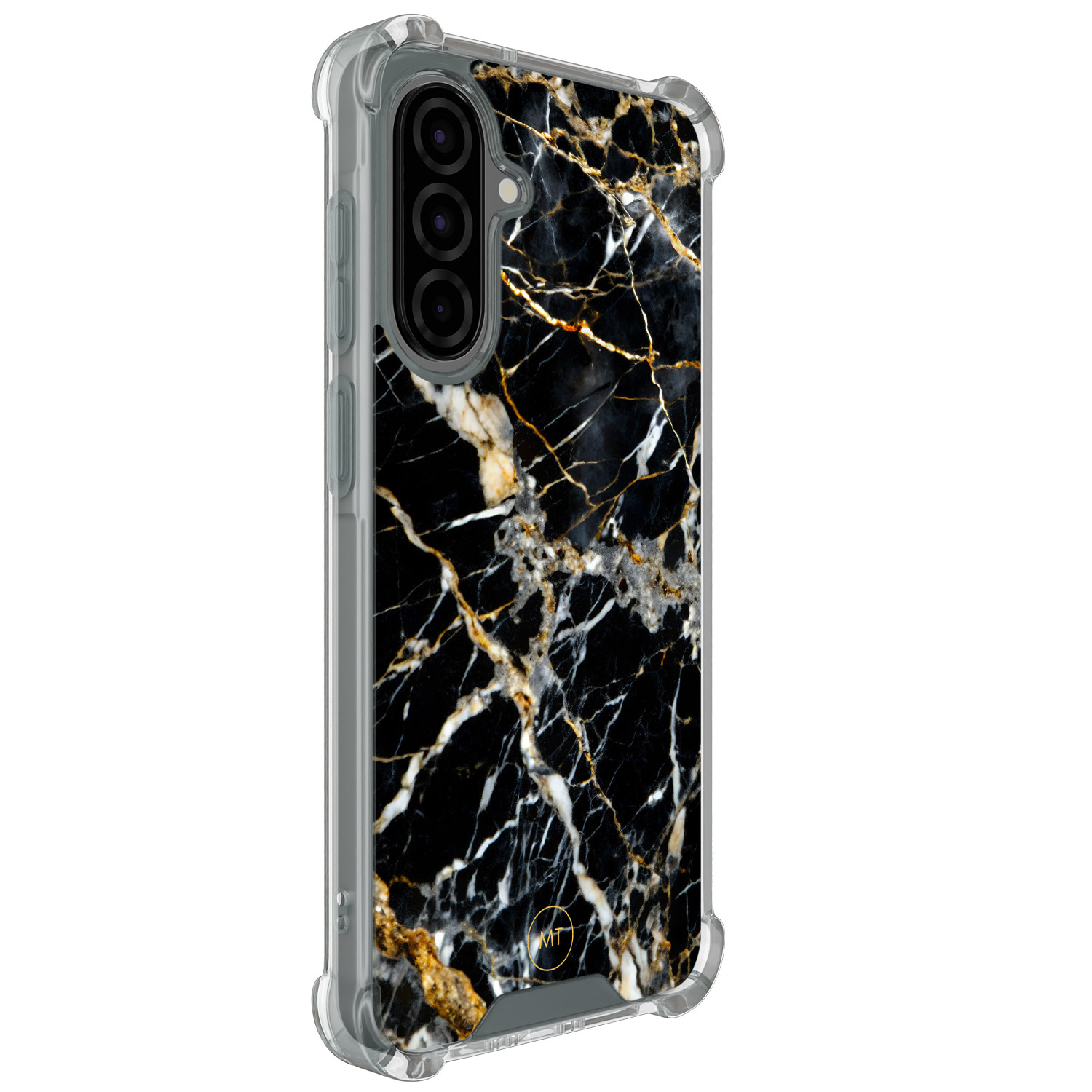 Mooie Telefoonhoesjes Samsung Galaxy A56 shockproof hoesje - Black marble elegance