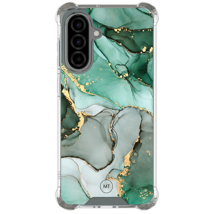 Mooie Telefoonhoesjes Samsung Galaxy A56 shockproof hoesje - Groen grijs marmer