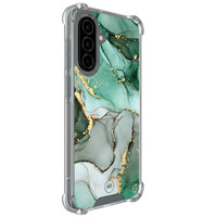 Mooie Telefoonhoesjes Samsung Galaxy A56 shockproof hoesje - Groen grijs marmer