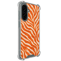 Mooie Telefoonhoesjes Samsung Galaxy A56 shockproof hoesje - Zebra oranje