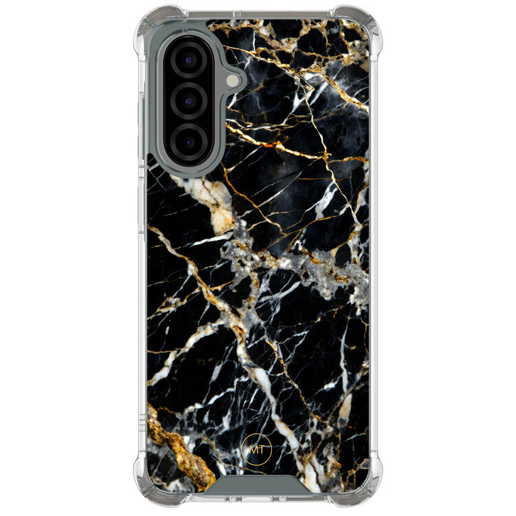 Mooie Telefoonhoesjes Samsung Galaxy A36 shockproof hoesje - Black marble elegance