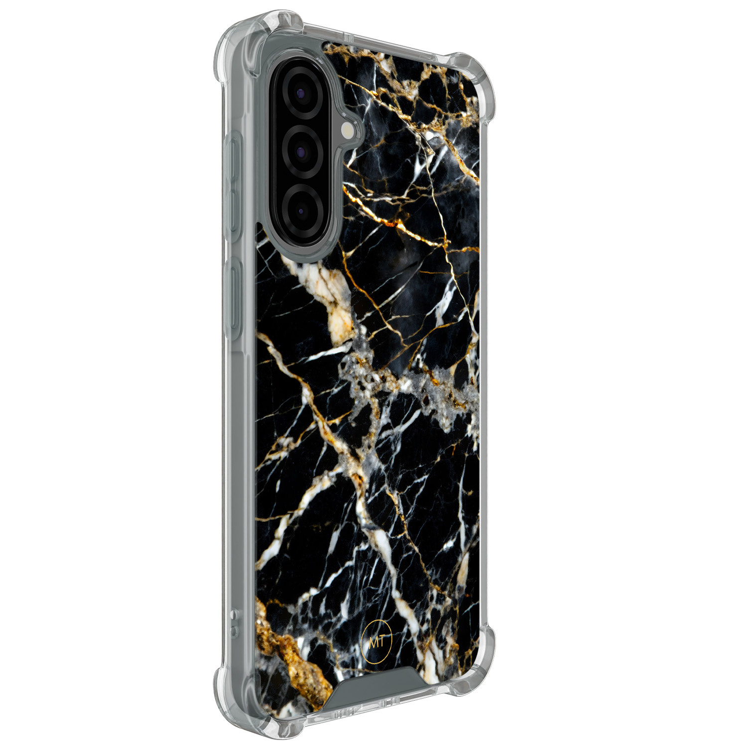 Mooie Telefoonhoesjes Samsung Galaxy A36 shockproof hoesje - Black marble elegance
