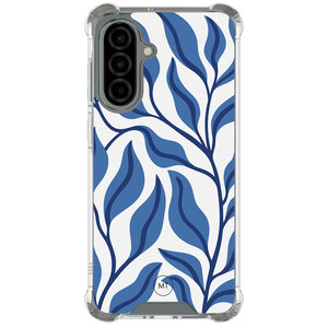 Mooie Telefoonhoesjes Samsung Galaxy A36 shockproof hoesje - Blue leaves