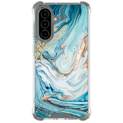Mooie Telefoonhoesjes Samsung Galaxy A36 shockproof hoesje - Marmer blauw goud