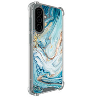 Mooie Telefoonhoesjes Samsung Galaxy A36 shockproof hoesje - Marmer blauw goud