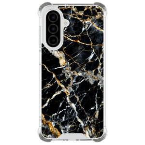 Mooie Telefoonhoesjes Samsung Galaxy A26 shockproof hoesje - Black marble elegance