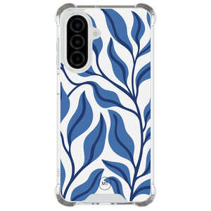 Mooie Telefoonhoesjes Samsung Galaxy A26 shockproof hoesje - Blue leaves