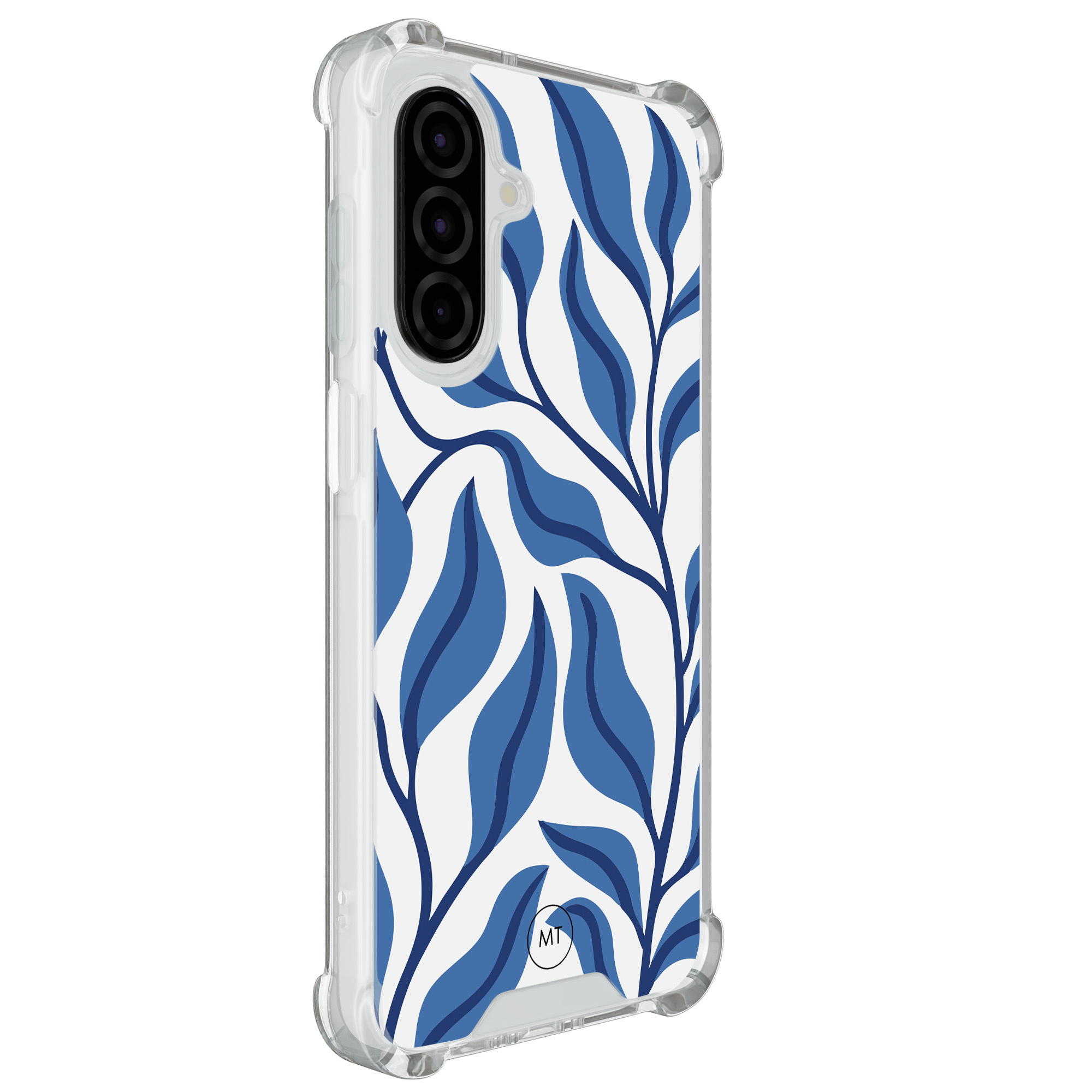 Mooie Telefoonhoesjes Samsung Galaxy A26 shockproof hoesje - Blue leaves