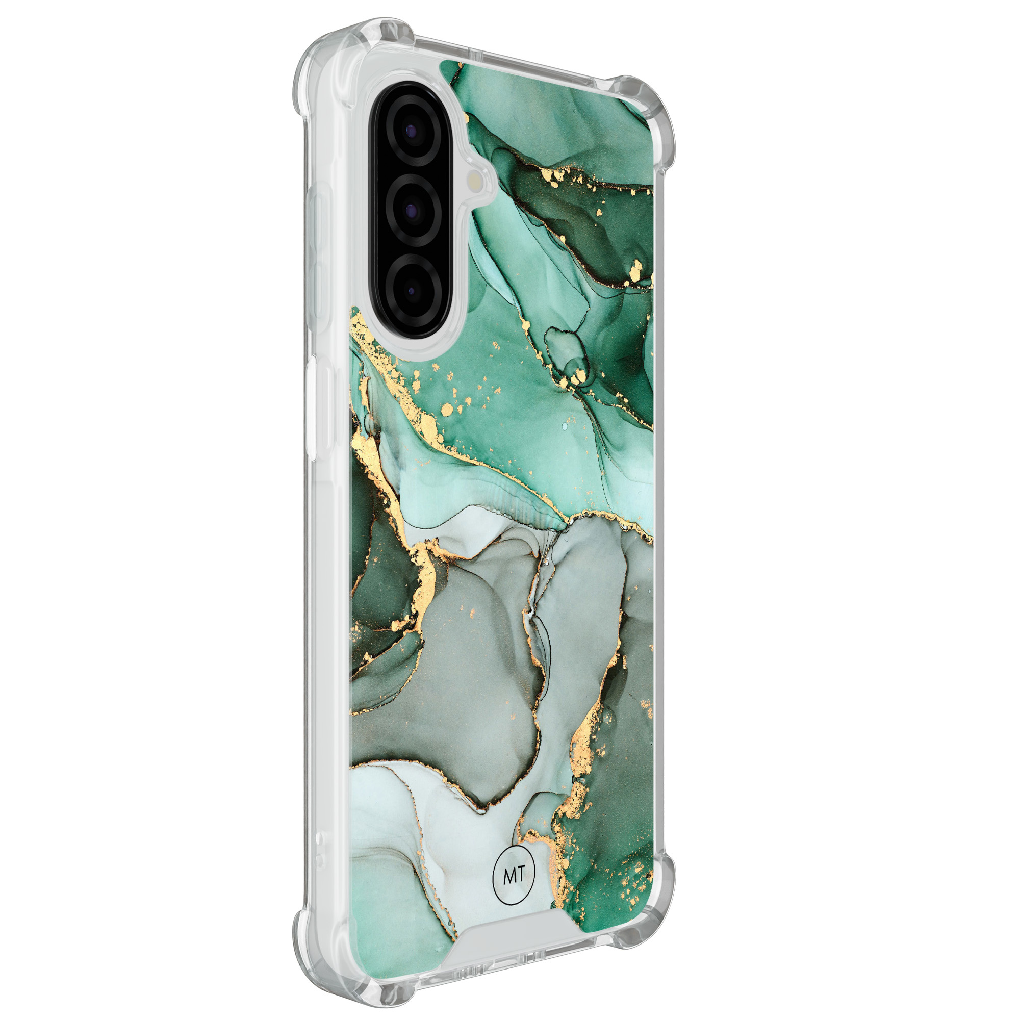 Mooie Telefoonhoesjes Samsung Galaxy A26 shockproof hoesje - Groen grijs marmer