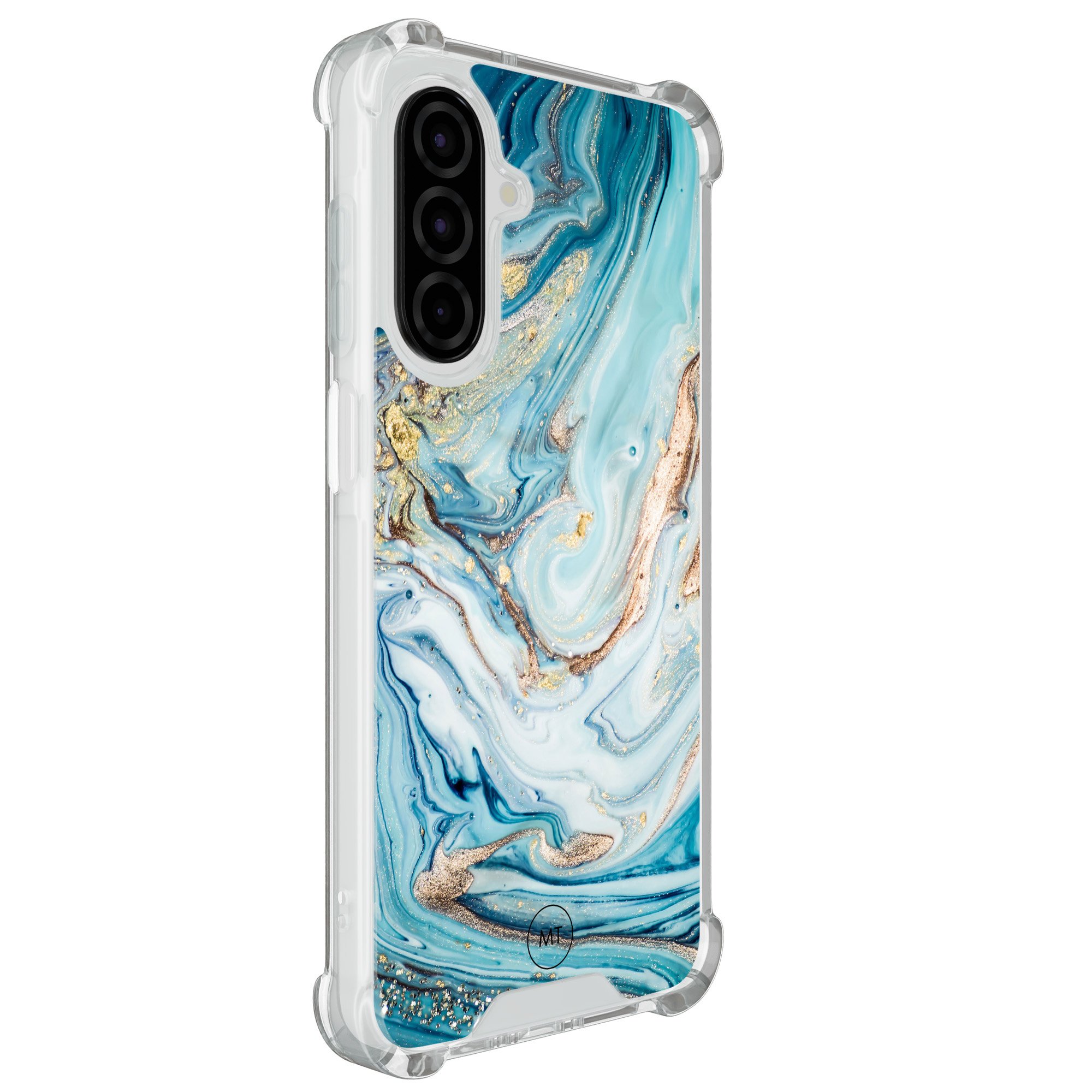 Mooie Telefoonhoesjes Samsung Galaxy A26 shockproof hoesje - Marmer blauw goud