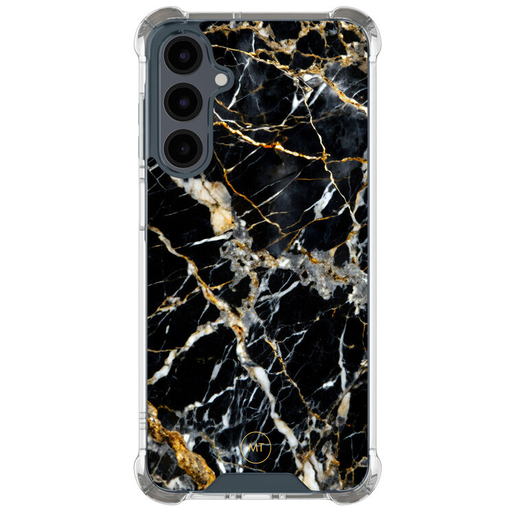 Mooie Telefoonhoesjes Samsung Galaxy A16 shockproof hoesje - Black marble elegance