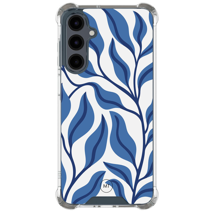 Mooie Telefoonhoesjes Samsung Galaxy A16 shockproof hoesje - Blue leaves