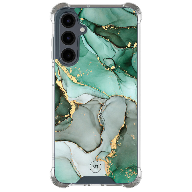 Mooie Telefoonhoesjes Samsung Galaxy A16 shockproof hoesje - Groen grijs marmer