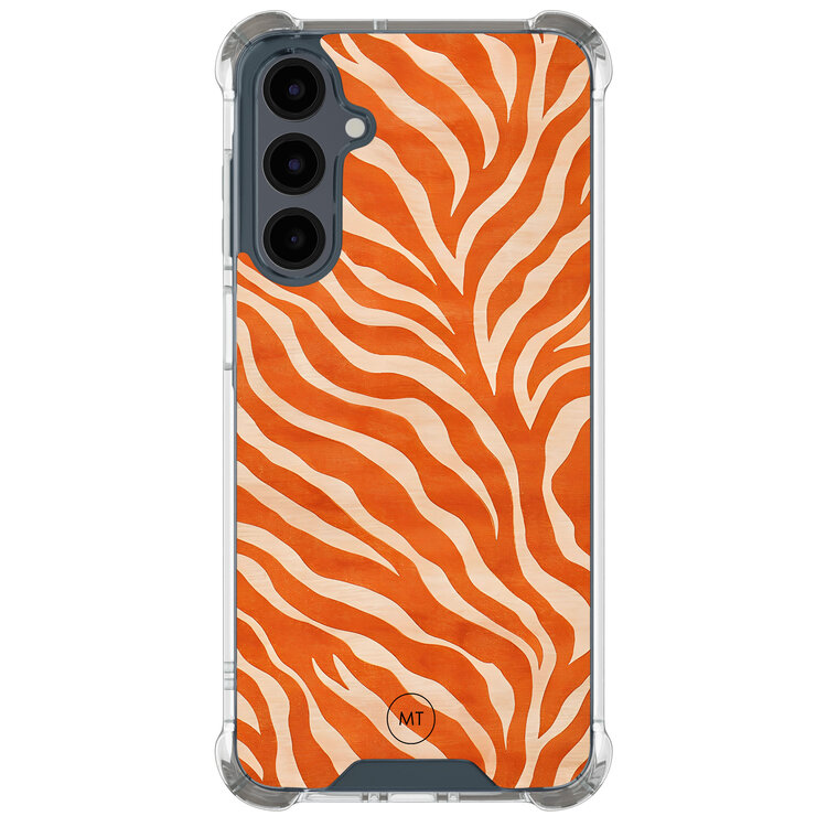 Mooie Telefoonhoesjes Samsung Galaxy A16 shockproof hoesje - Zebra oranje