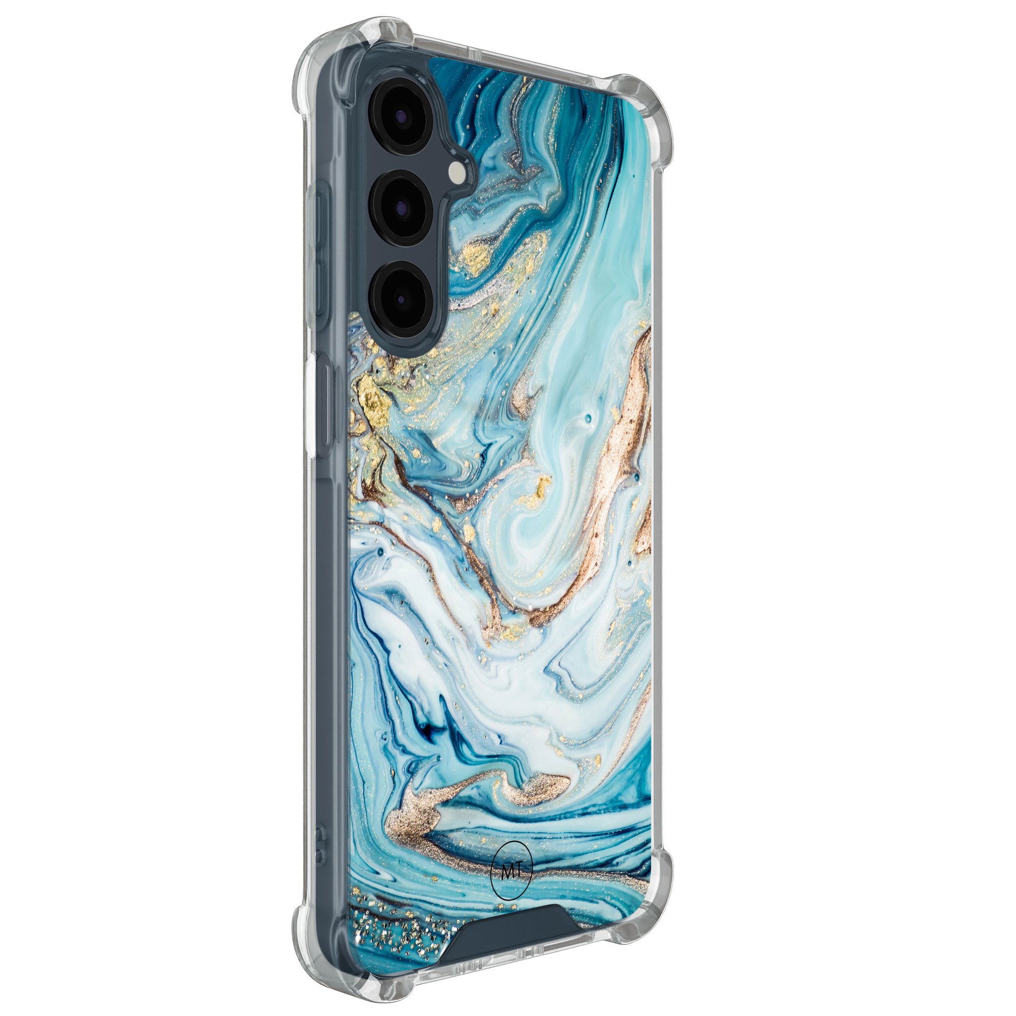 Mooie Telefoonhoesjes Samsung Galaxy A16 shockproof hoesje - Marmer blauw goud