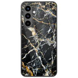 Mooie Telefoonhoesjes Samsung Galaxy A56 hoesje glas - Black marble elegance