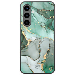 Mooie Telefoonhoesjes Samsung Galaxy A56 hoesje glas - Groen grijs marmer