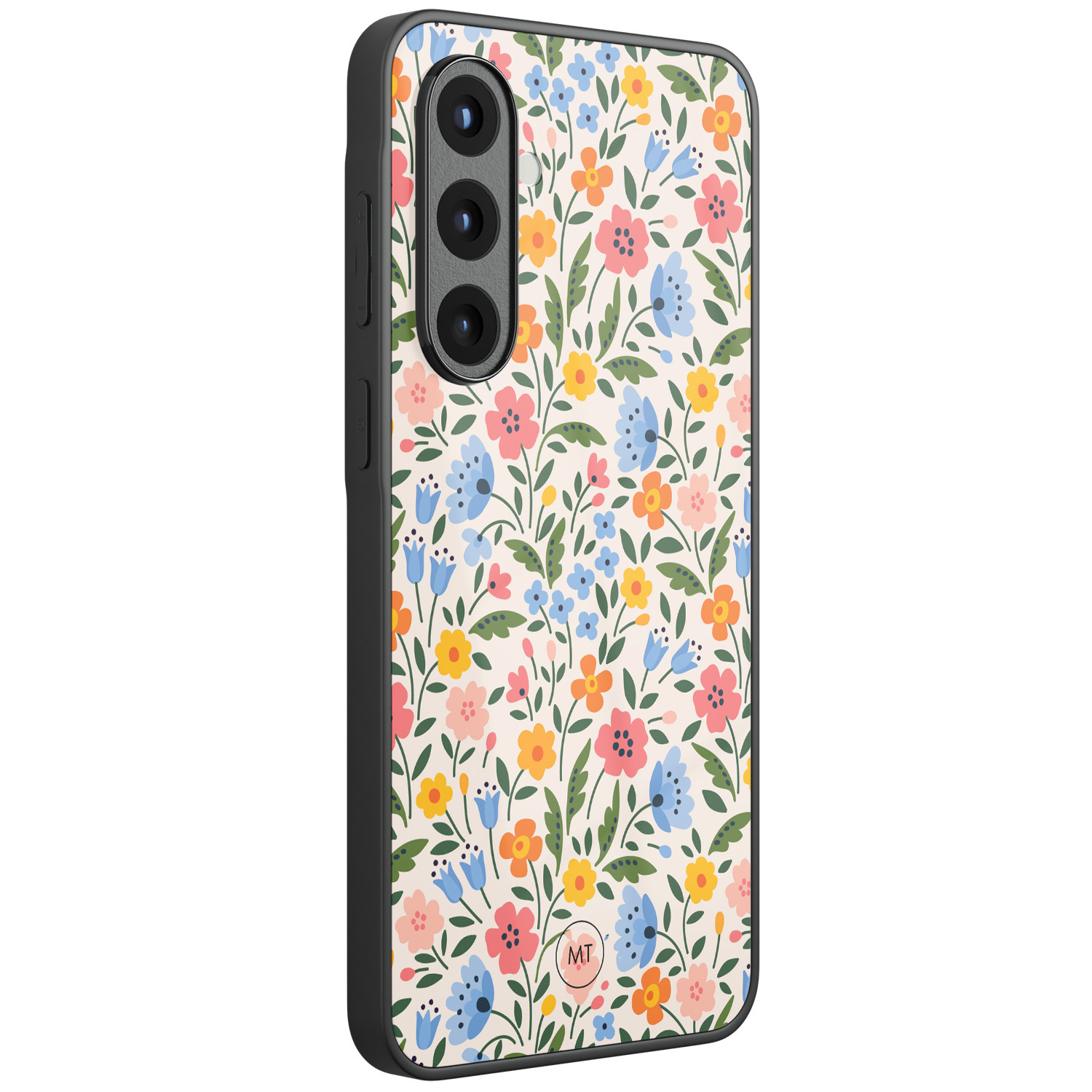 Mooie Telefoonhoesjes Samsung Galaxy A56 hoesje glas - Romantische bloemen
