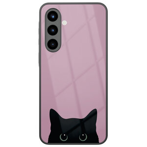 Mooie Telefoonhoesjes Samsung Galaxy A56 hoesje glas - Zwarte kat
