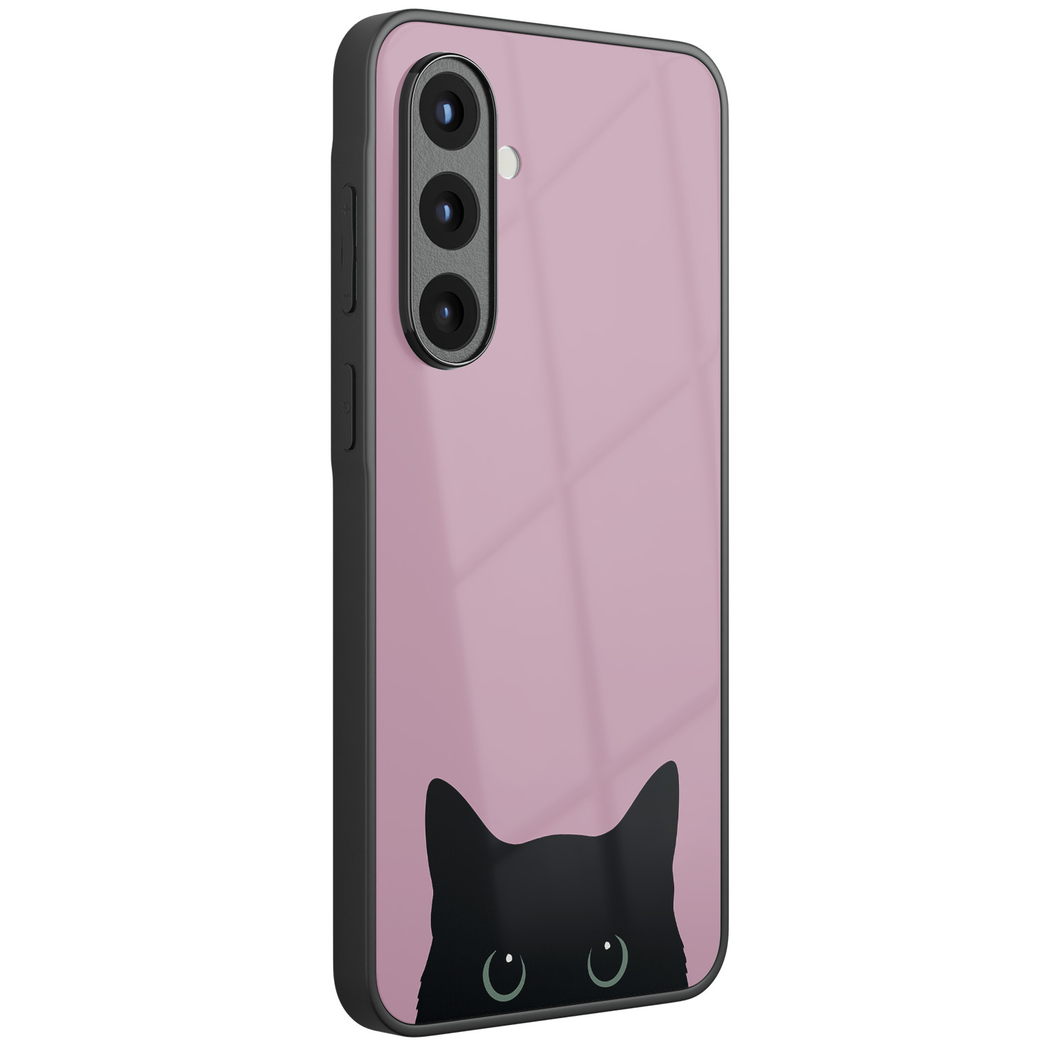 Mooie Telefoonhoesjes Samsung Galaxy A56 hoesje glas - Zwarte kat