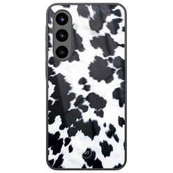 Mooie Telefoonhoesjes Samsung Galaxy A56 hoesje glas - Koeienprint