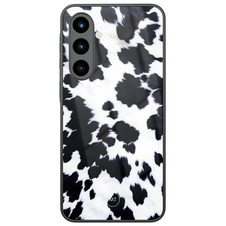 Mooie Telefoonhoesjes Samsung Galaxy A56 hoesje glas - Koeienprint