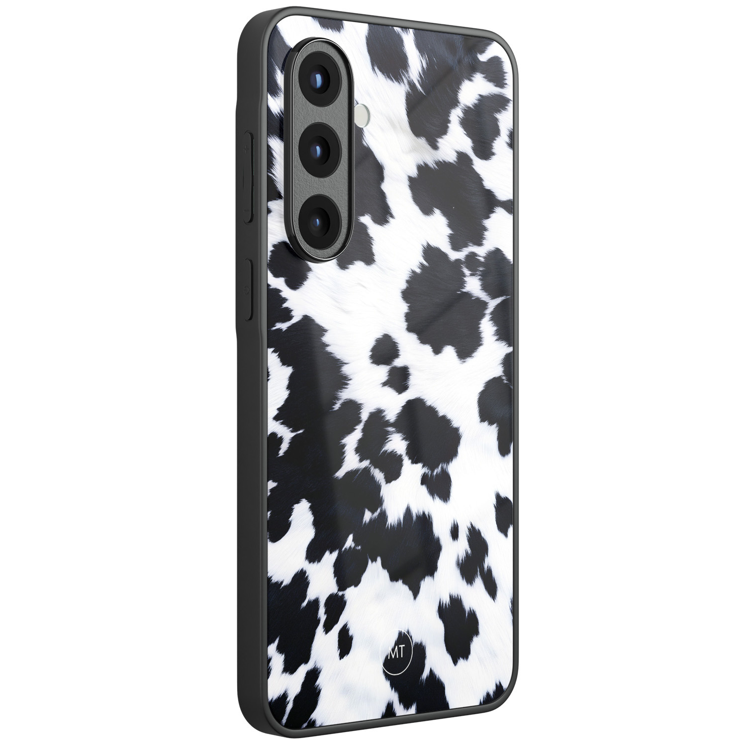 Mooie Telefoonhoesjes Samsung Galaxy A56 hoesje glas - Koeienprint