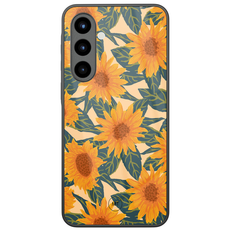 Mooie Telefoonhoesjes Samsung Galaxy A56 hoesje glas - Zonnebloemen