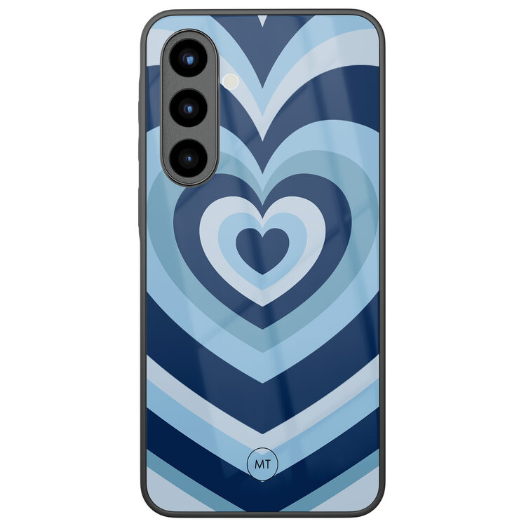 Mooie Telefoonhoesjes Samsung Galaxy A56 hoesje glas - Hart blauw