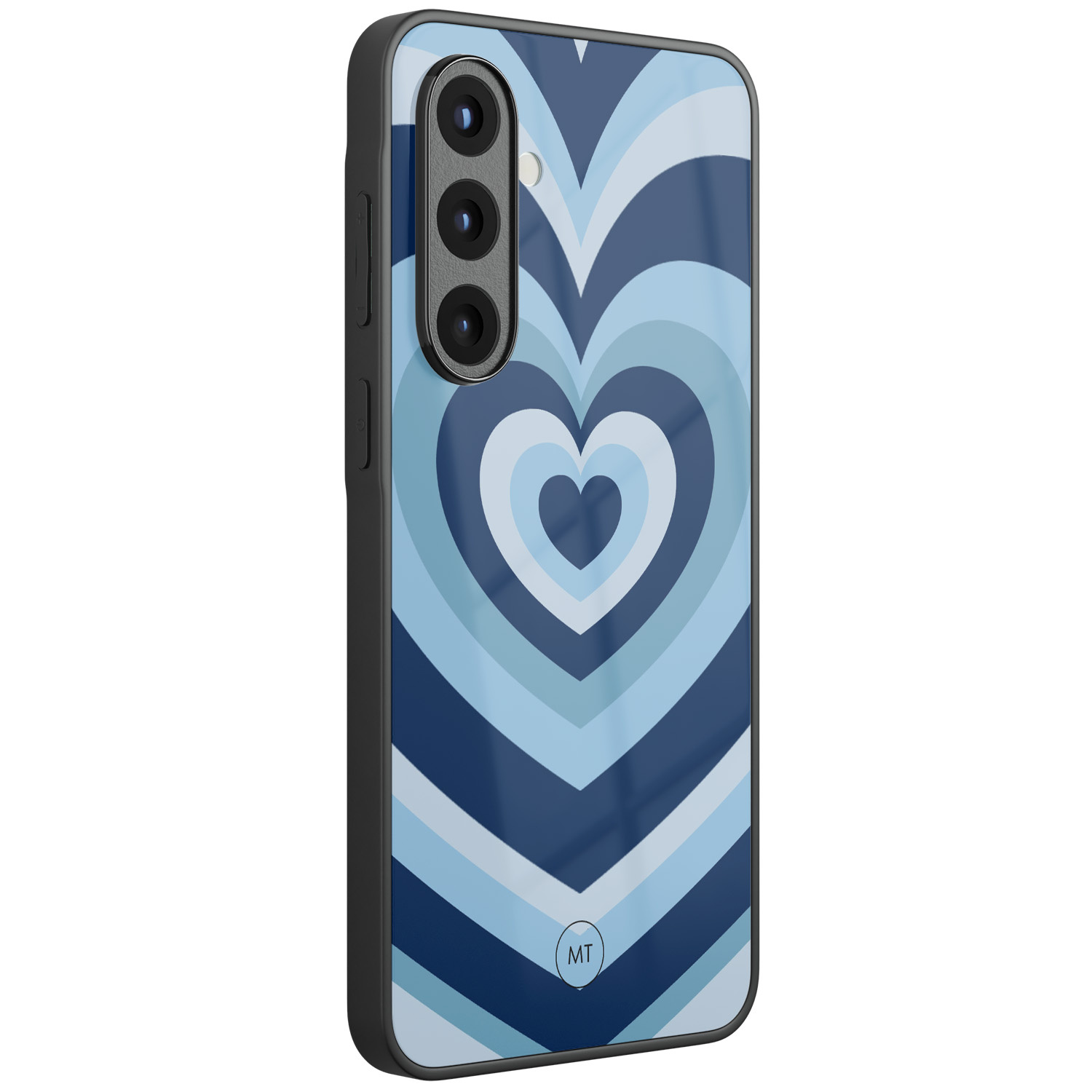 Mooie Telefoonhoesjes Samsung Galaxy A56 hoesje glas - Hart blauw