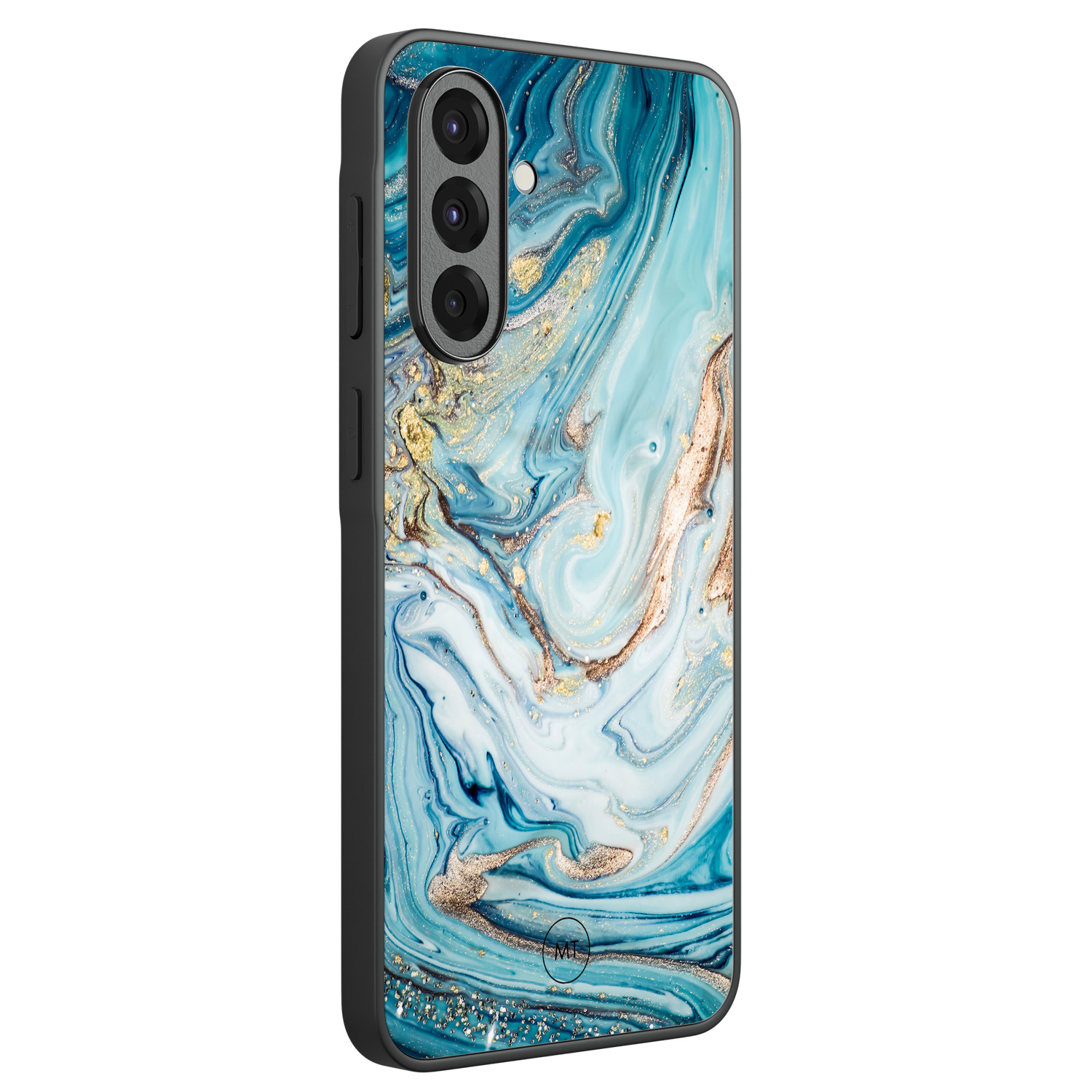 Mooie Telefoonhoesjes Samsung Galaxy A36 hoesje - Marmer blauw goud