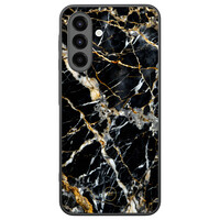 Mooie Telefoonhoesjes Samsung Galaxy A26 hoesje - Black marble elegance