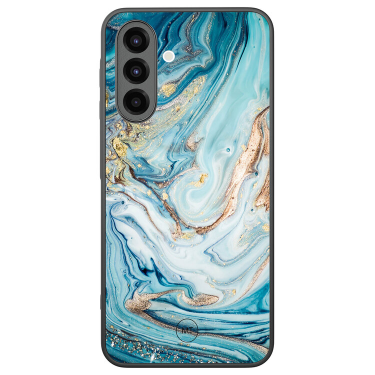 Mooie Telefoonhoesjes Samsung Galaxy A26 hoesje - Marmer blauw goud