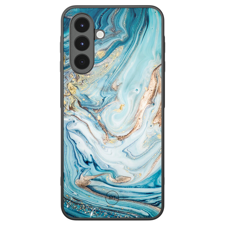 Mooie Telefoonhoesjes Samsung Galaxy A16 hoesje - Marmer blauw goud