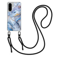 Mooie Telefoonhoesjes Samsung Galaxy A56 hoesje met zwart koord - Lavender dream